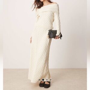 ASOS design cable knit sweater and skirt set